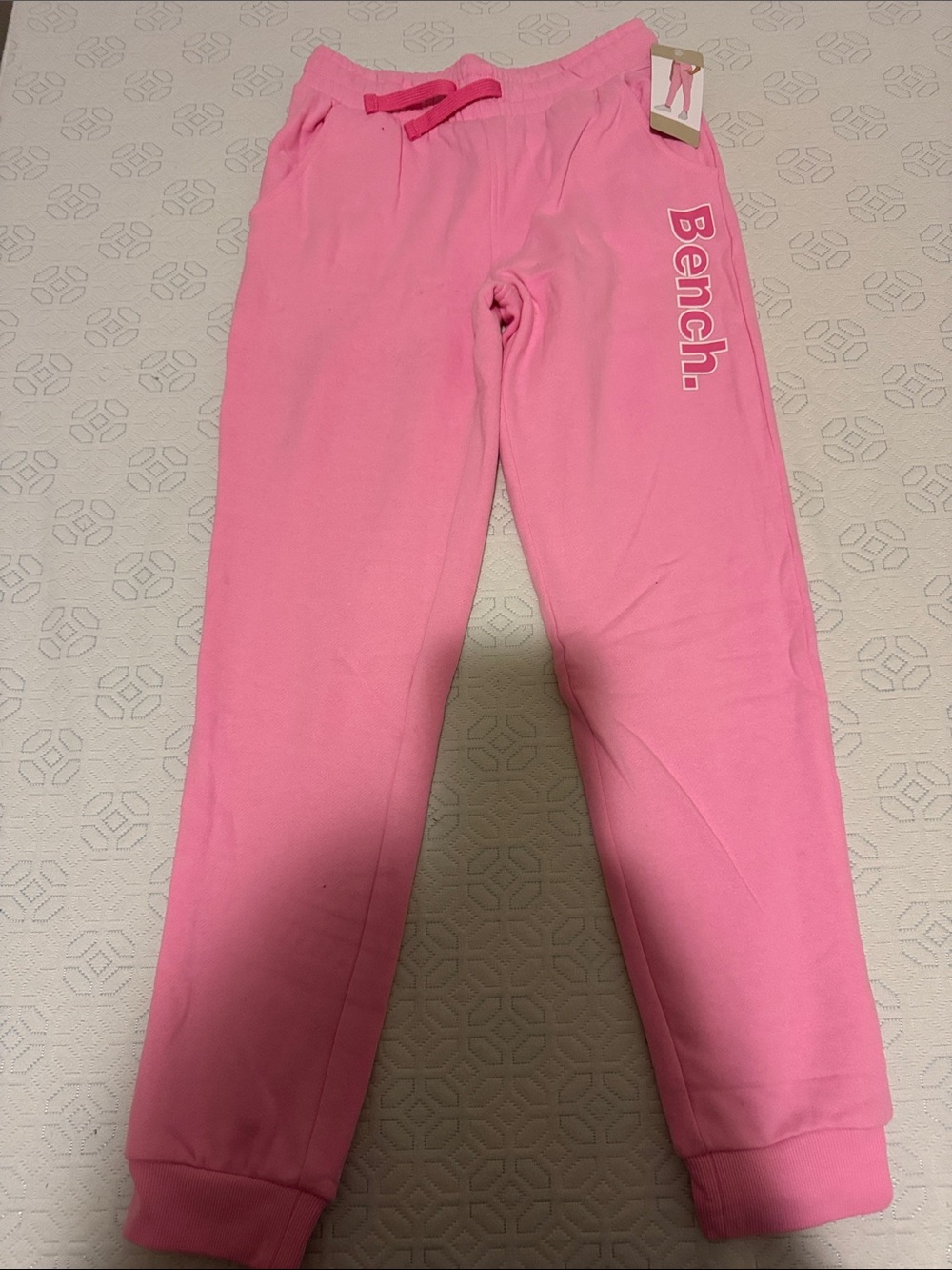 Bench. Pink Sweatpants with Vertical Logo